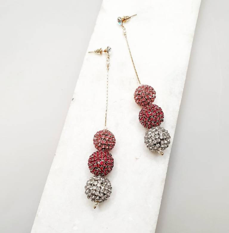 Bling Accessories Rhinestone Ball Long Earring | Grocsy