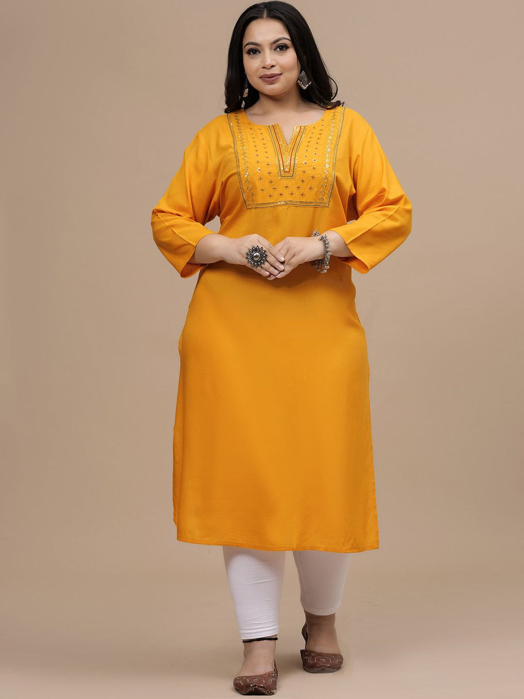 Sztori Women Flared Sleeves Thread Work Kurta | Grocsy