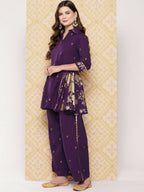 Ahalyaa Women's Traditional Wear Co-ods - Burgundy | Grocsy