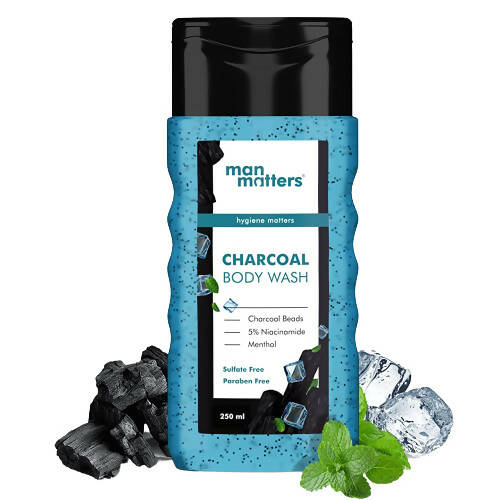 Man Matters Charcoal Body Wash With Menthol, 5% Niacinamide, Instant Cooling | Grocsy