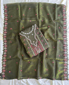 KC Mahendi Pakistani Crunchy Silk Heavy Salwar Kameez For Women | Grocsy
