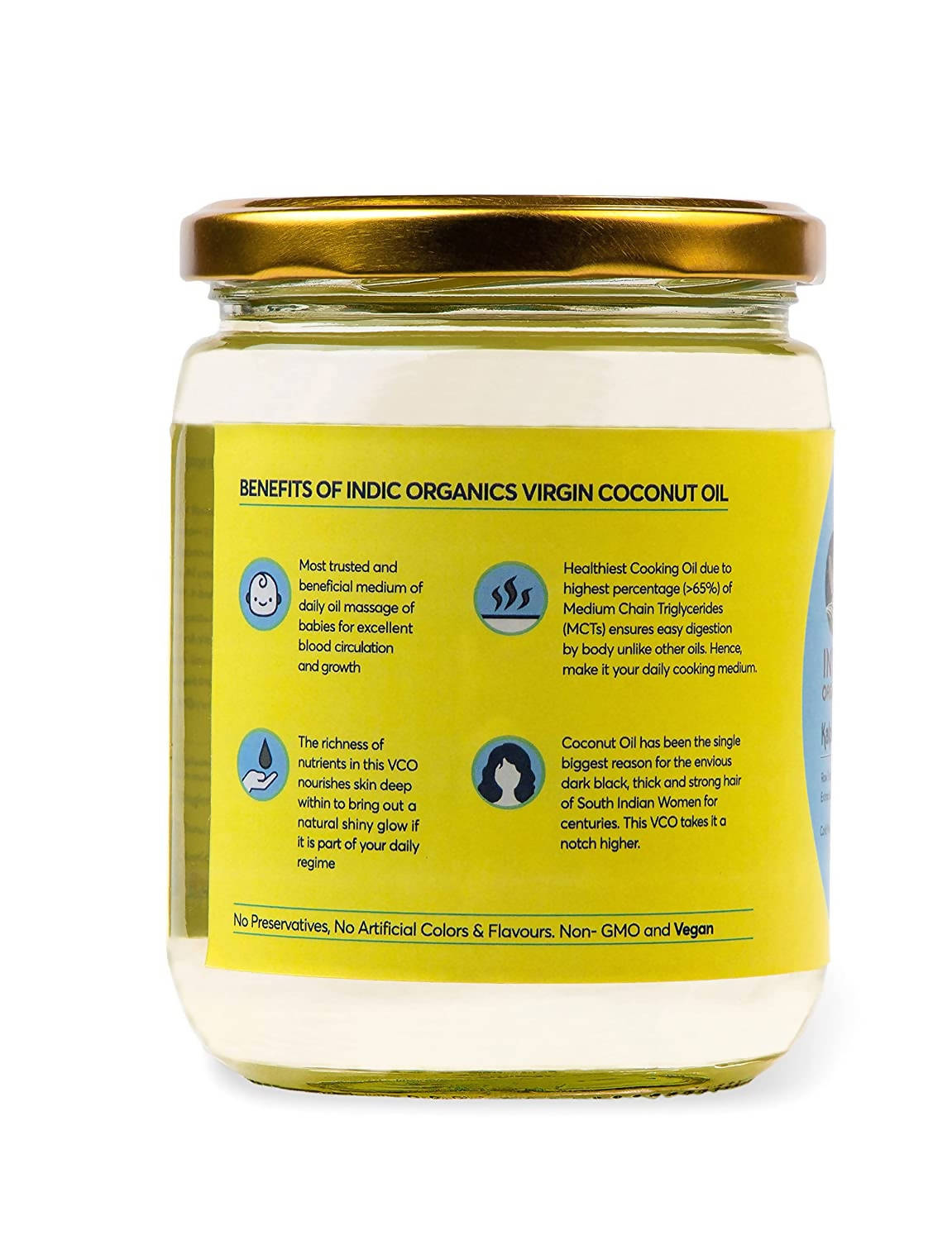 Indic Organics Raw Extra Virgin Coconut Oil | Grocsy