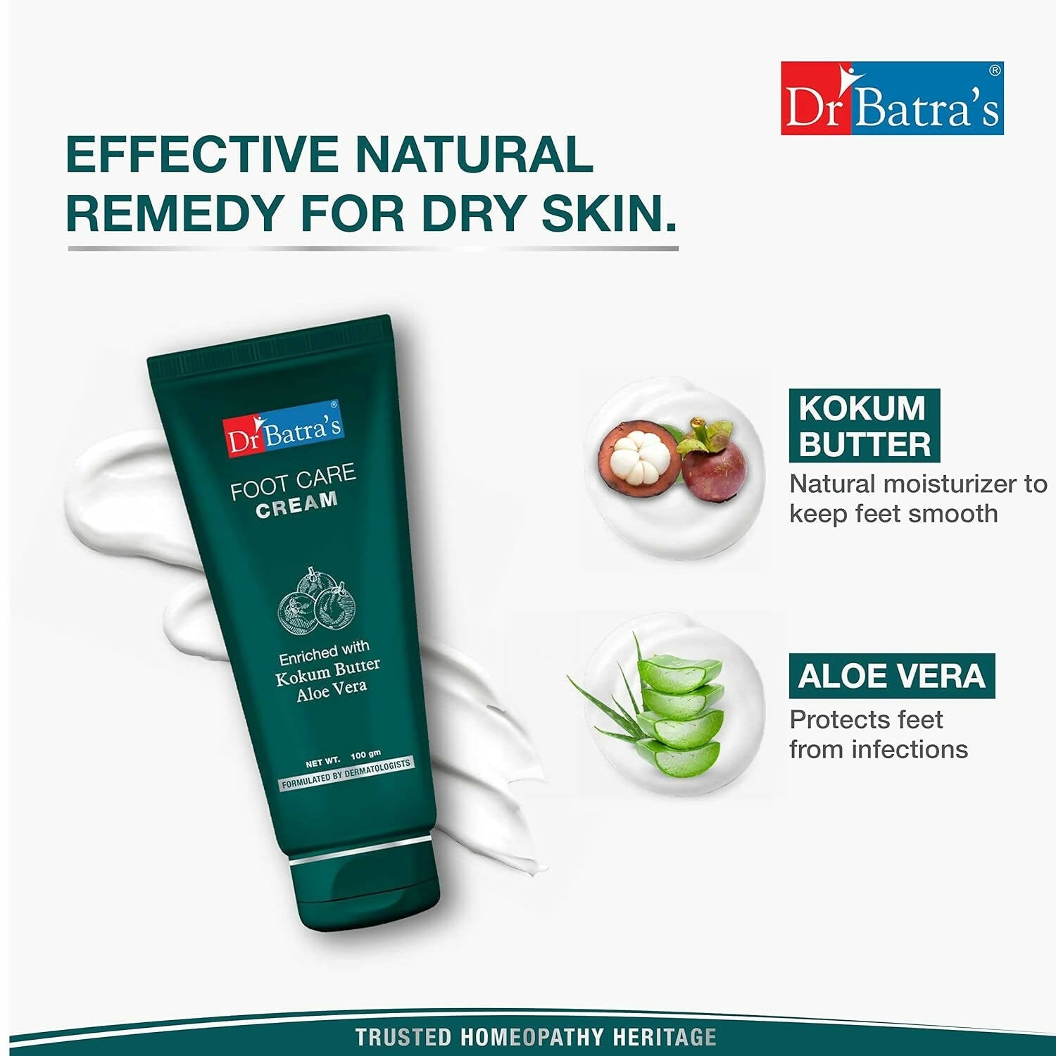 Dr. Batra's Foot Care Cream With Kokum Butter & Aloe Vera | Grocsy