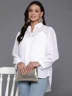 Ahalyaa Women's Traditional Wear Tunic - White | Grocsy