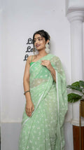 Vamsee Patangiyu Green Georgette Saree | Grocsy