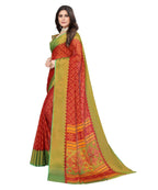 Vamika Red Chiffon Brasso Bollywood Style Woven Saree (ALIZA RED) | Grocsy