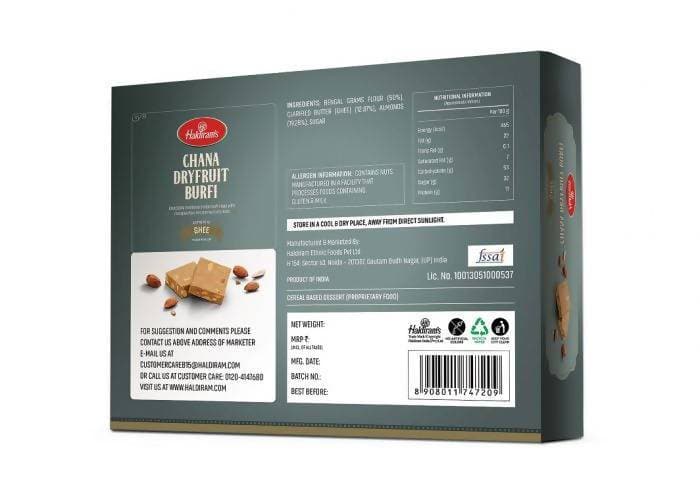 Haldiram's Chana Dry Fruit Burfi | Grocsy