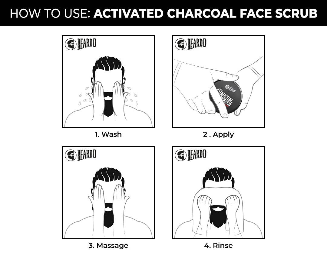 Beardo Activated Charcoal Face Scrub | Grocsy