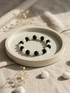 NVR Black & White Beaded Bracelet for Men & Women | Grocsy