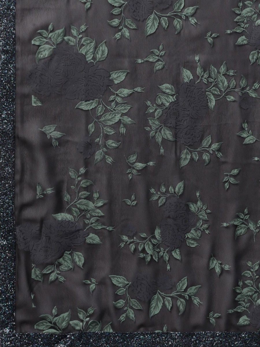Ahalyaa Black Georgette Anarkali Kurta With Dupatta | Grocsy