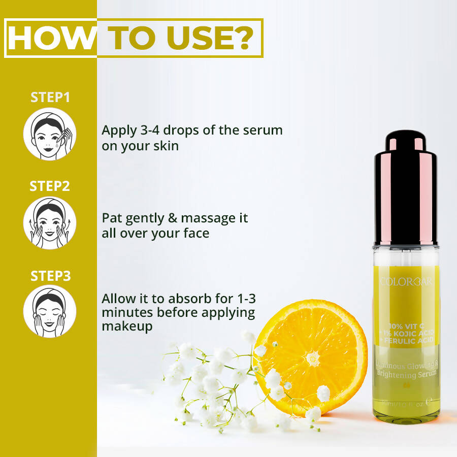 Colorbar Serum 10%Vit C + 1% Kojic Acid + Ferulic Acid | Grocsy