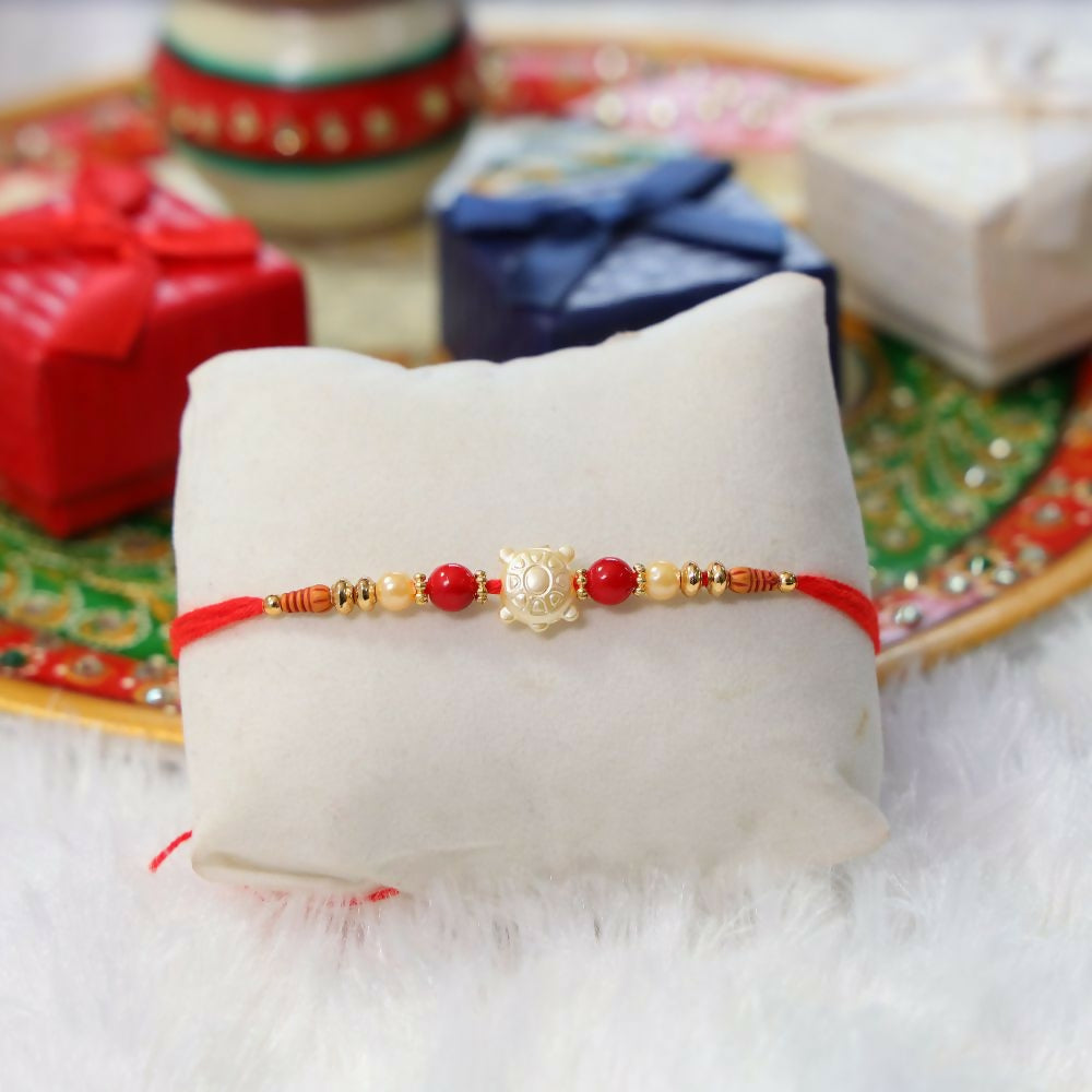 Indianvibez Lucky Tortise Beads Fancy Rakhi | Grocsy