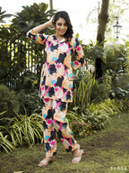 Casual Fashionable Multi Muslin Cotton co-ord set - Manya | Grocsy