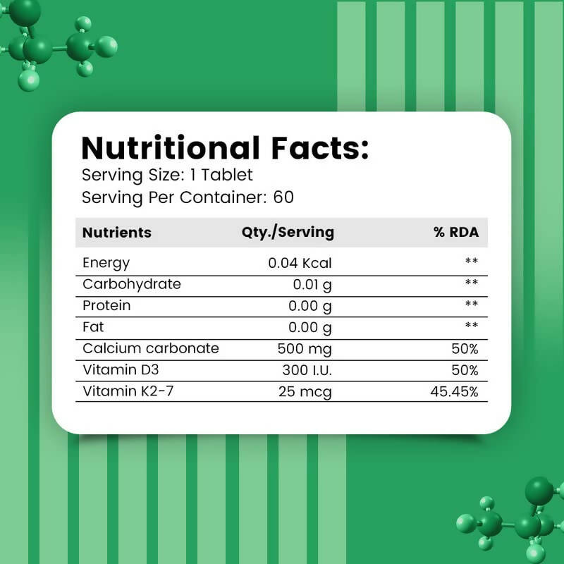 Nirvasa Vitamin D3 + K2 Tablets | Grocsy