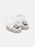 Chutput Kids Woollen Hand Knitted Animal Detailed Booties - Grey | Grocsy