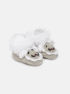 Chutput Kids Woollen Hand Knitted Animal Detailed Booties - Grey | Grocsy