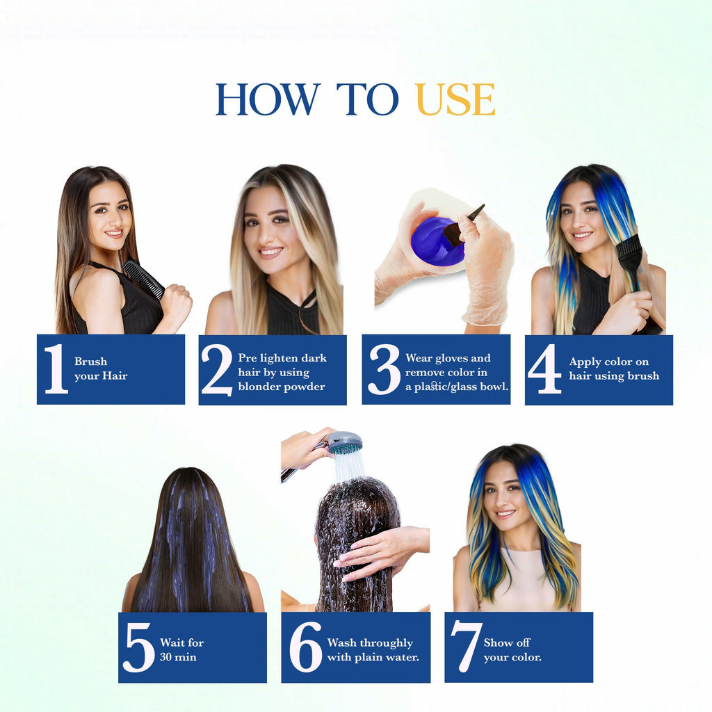 Cosglam Semi Permanent Hair Color for Women & Men (#51 Wonder Blue) | Grocsy