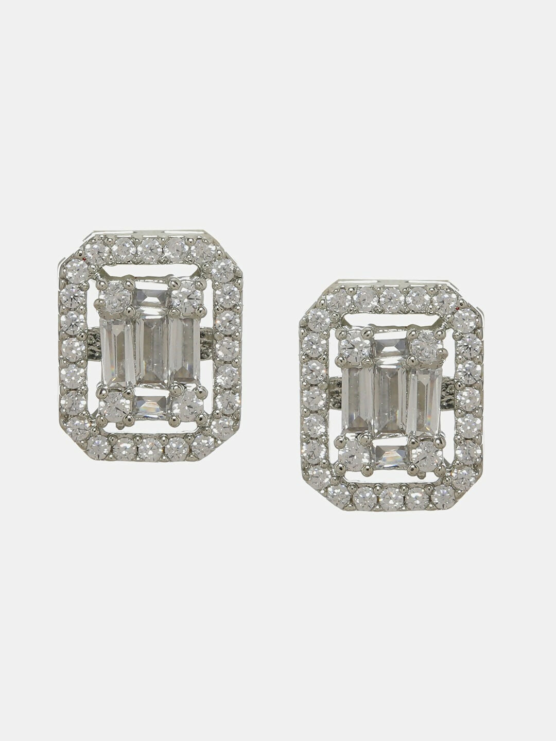 Silver Diamond Studs- Ruby Raang | Grocsy