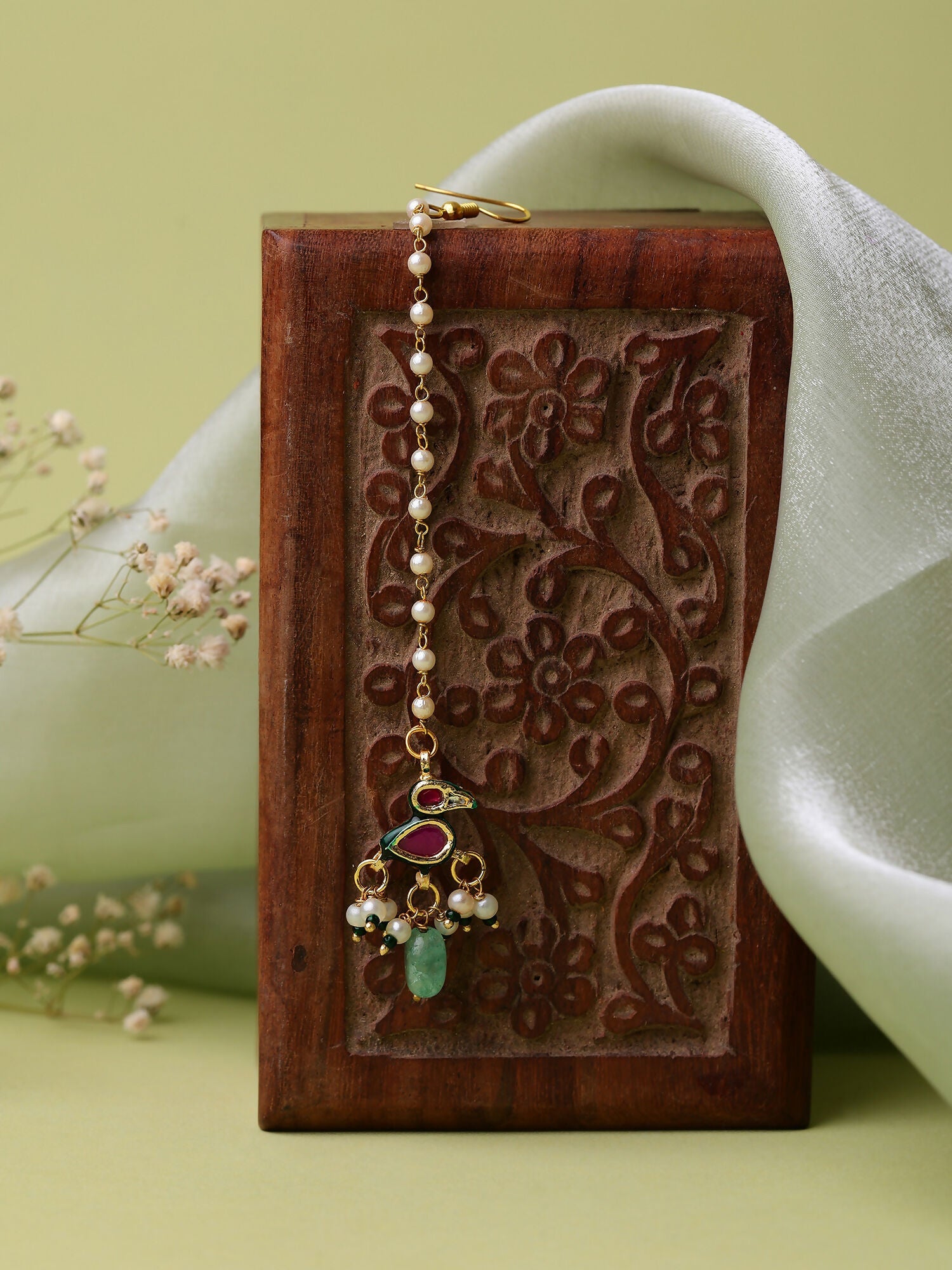 Ruby Raang Multi-Color Kundan Maang Tikka | Grocsy