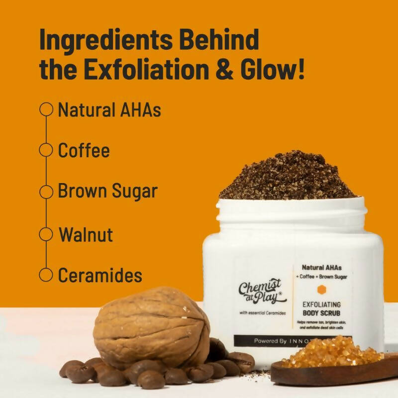 Chemist At Play Exfoliating Body Scrub For Removing Tan & Dead Skin Cells, Men & Women | Grocsy