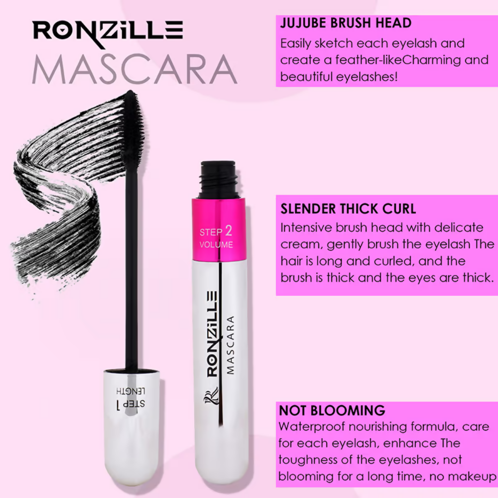 Ronzille Waterproof And Smudgeproof Two In One Mascara | Grocsy