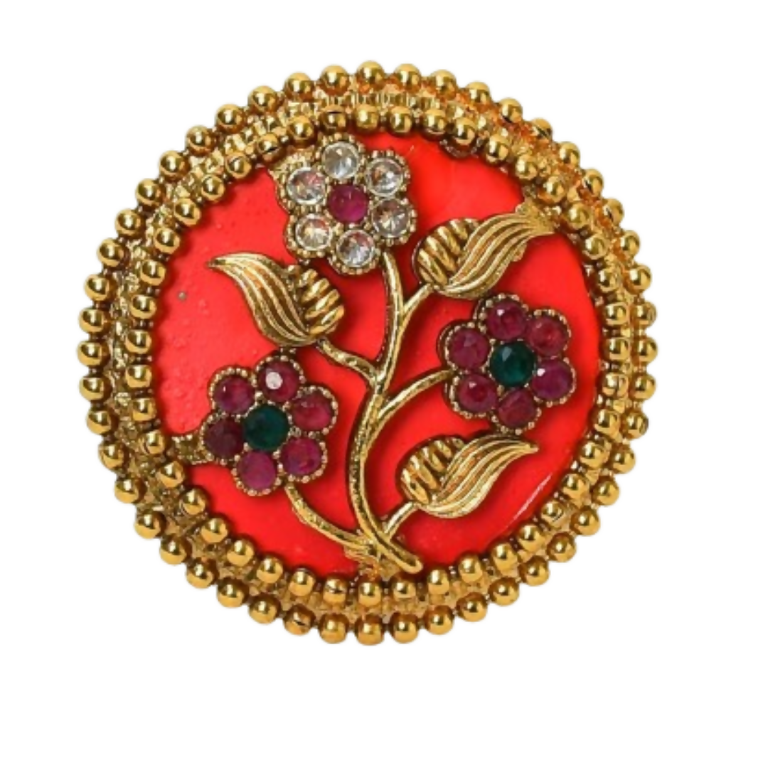 Joban Fashion Women Golden White Ruby Finger Ring | Grocsy