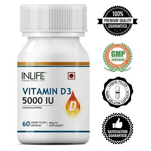 Inlife Vitamin D3 5000 IU Capsules With Gelatin | Grocsy