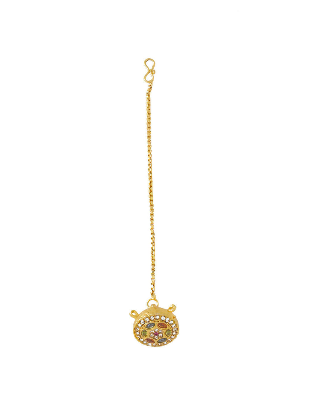 NVR Women's Trending Stylish Gold-Polished Maang Tikka | Grocsy