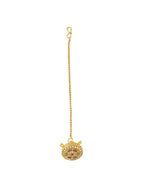 NVR Women's Trending Stylish Gold-Polished Maang Tikka | Grocsy