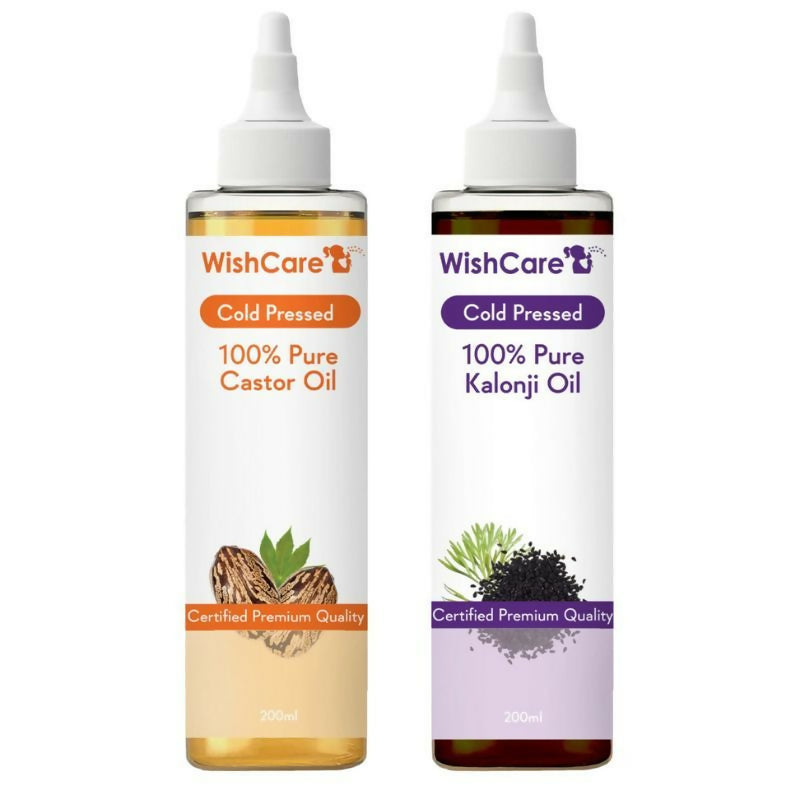 Wishcare 100% Pure Cold Pressed Castor Oil & Kalonji Black Onion Seed Oil Combo | Grocsy