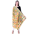 SWI Stylish Women's Embroidered Phulkari Chiffon Beige Dupatta | Grocsy