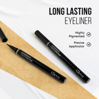 Gleva Liquid Eyeliner Pen Eye Makeup Waterproof Smudge proof - Black | Grocsy
