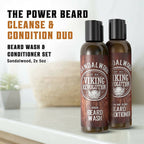 Viking Revolution Sandalwood Beard Wash and Beard Conditioner Combo | Grocsy