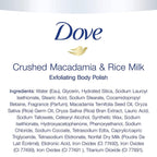 Dove Crushed Macadamia & Rice Milk Moderate Exfoliating Body Scrubating Body Polish Scrub | Grocsy