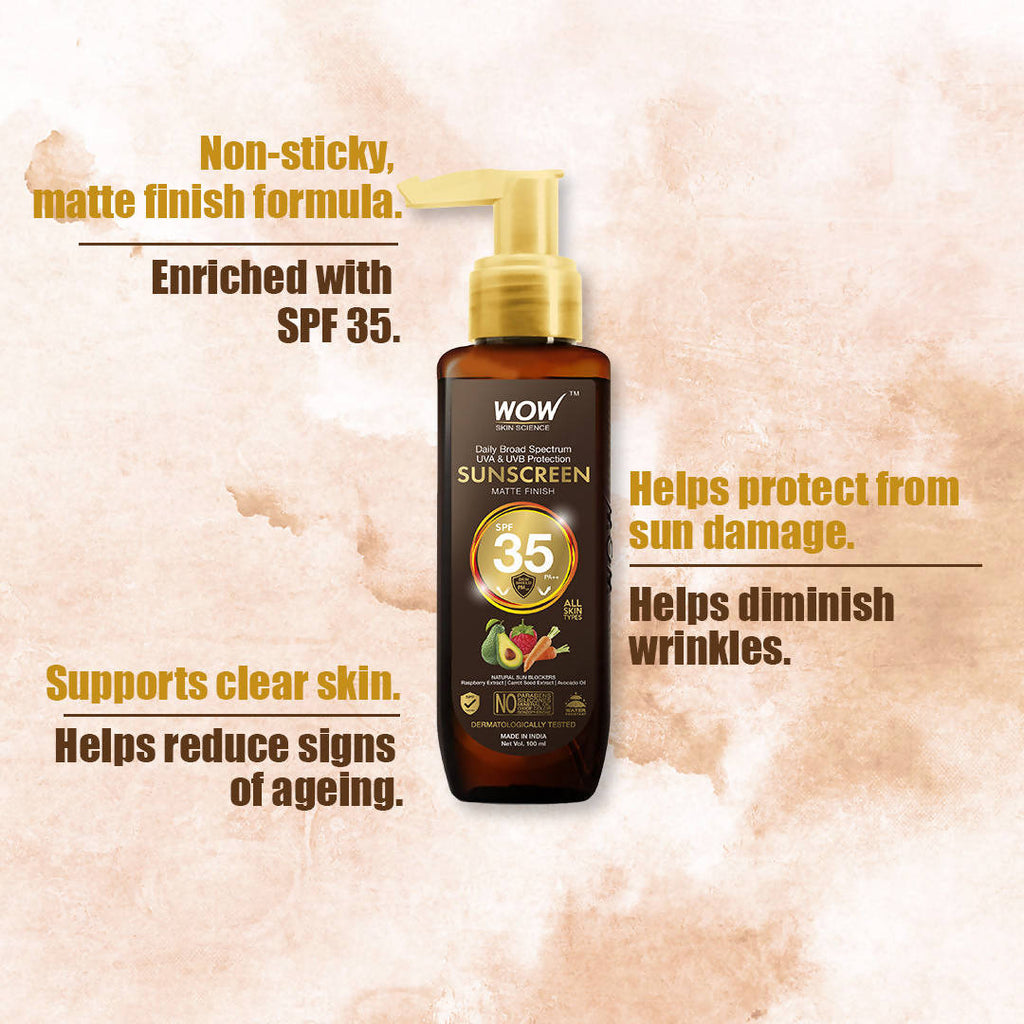 Wow Skin Science Sunscreen Matte Finish - SPF 35 PA++ | Grocsy