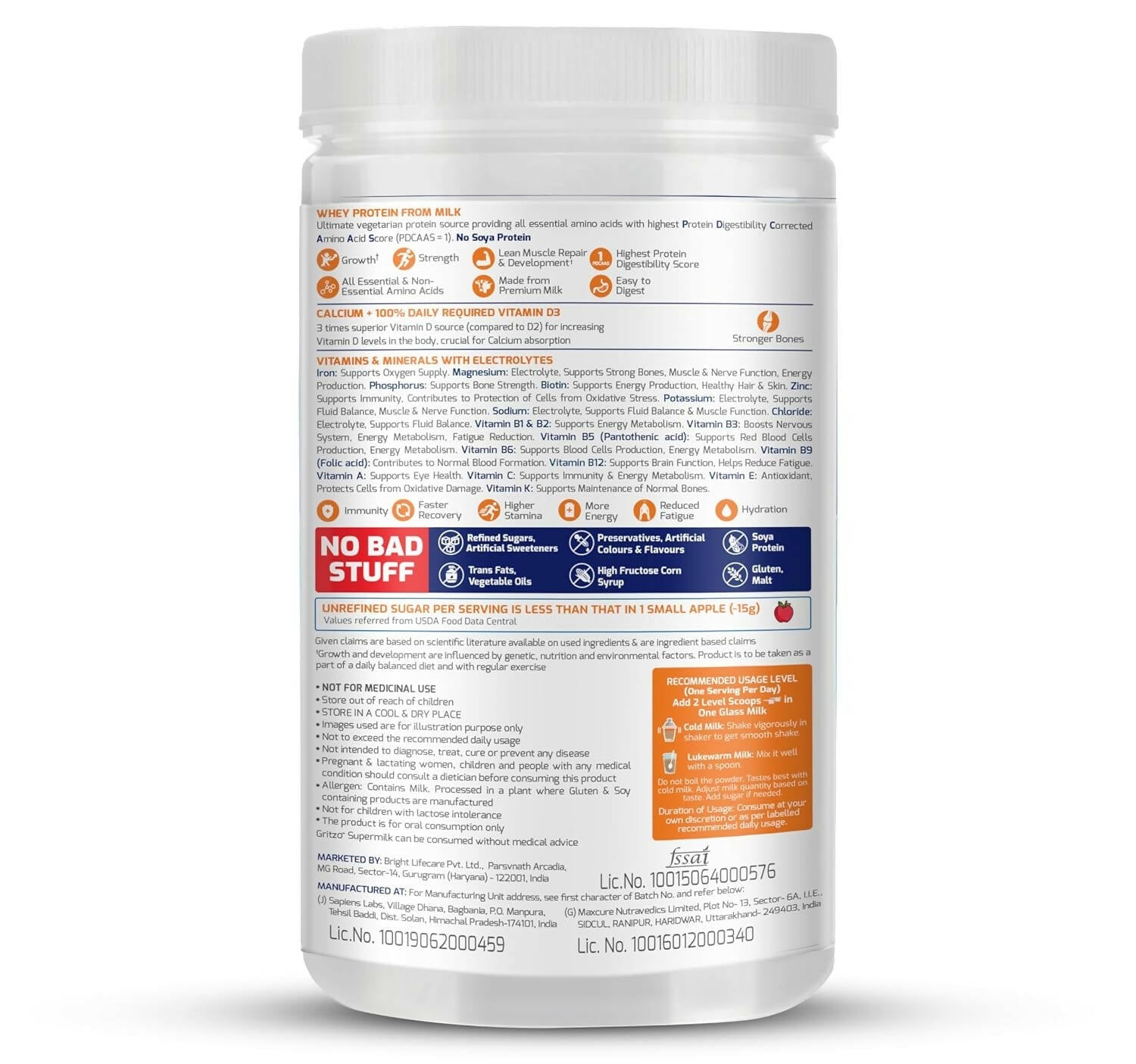 Gritzo SuperMilk Overall Growth (10-12y Girls), Zero Refined Sugar, 21 Vitamins & Minerals | Grocsy
