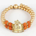 Om Pearl Bracelet Rakhi & Kaju Katli Box | Grocsy
