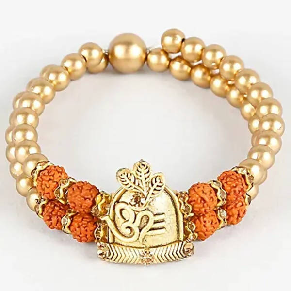 Om Pearl Bracelet Rakhi & Kaju Katli Box | Grocsy