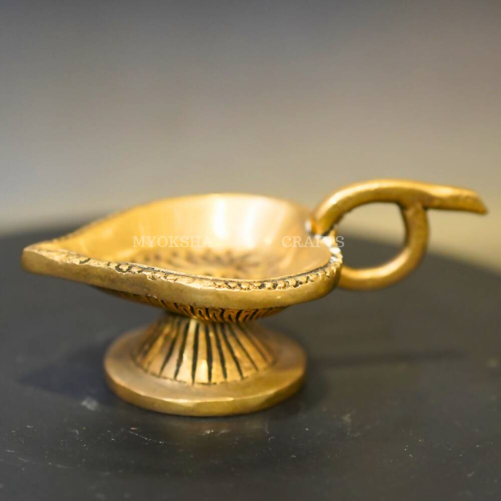 Brass Leaf Arthi Diya | Grocsy