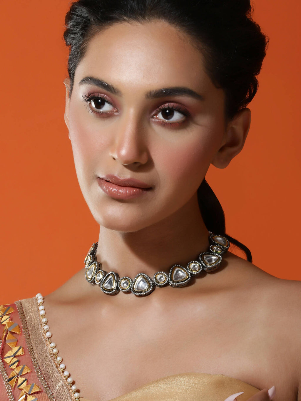 Women's Rhodium-Plated Necklace - Ruby Raang | Grocsy