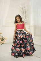 Aayaa Designer Embroidery Thread With Sequance Work Kids Lehenga Choli - Multi Color | Grocsy