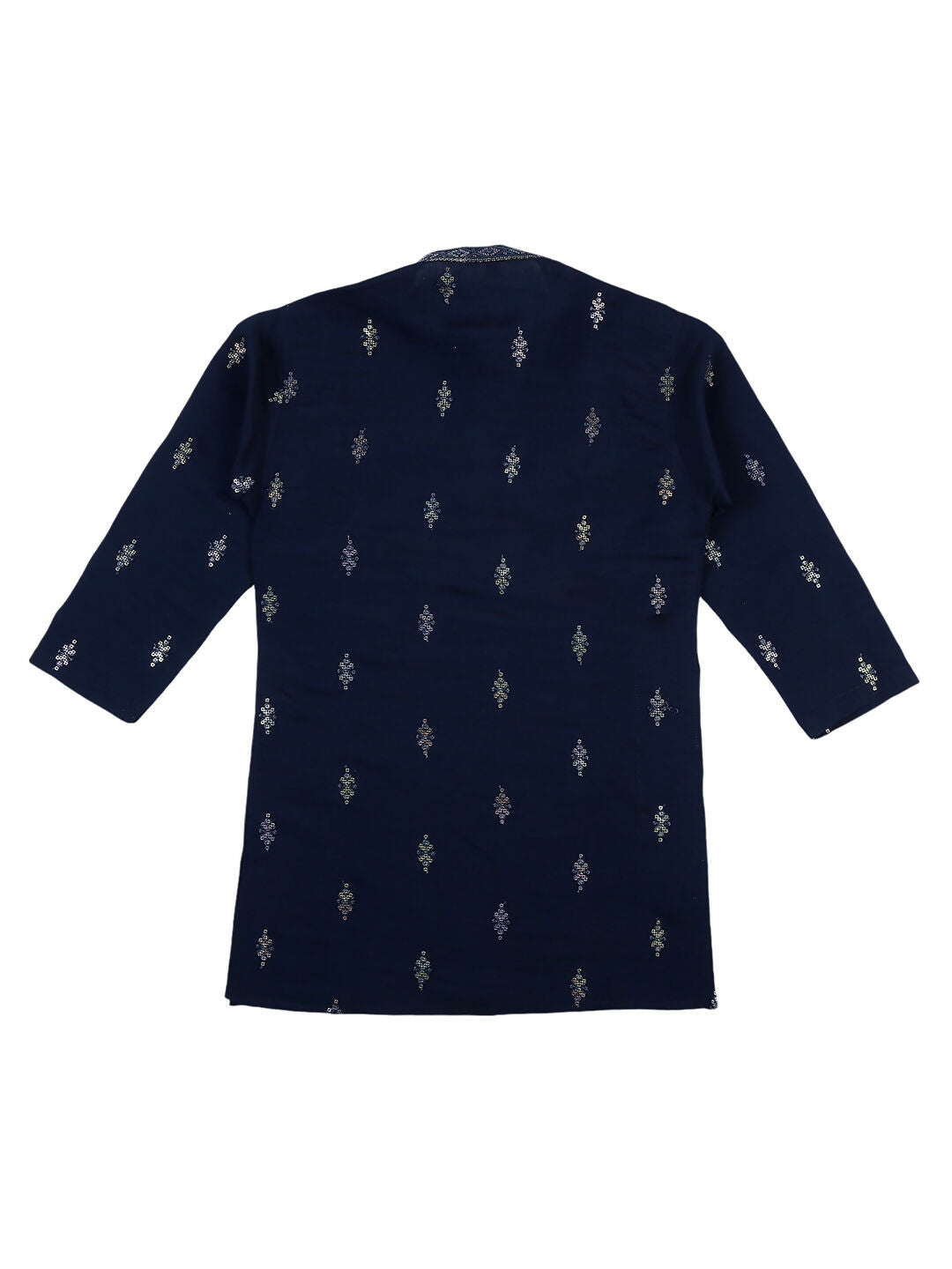 Joban Fashion Kids Island Traditional Ethnic Wear with Silk Sequence Embroidery Kurta and Pyjama Set - Blue | Grocsy