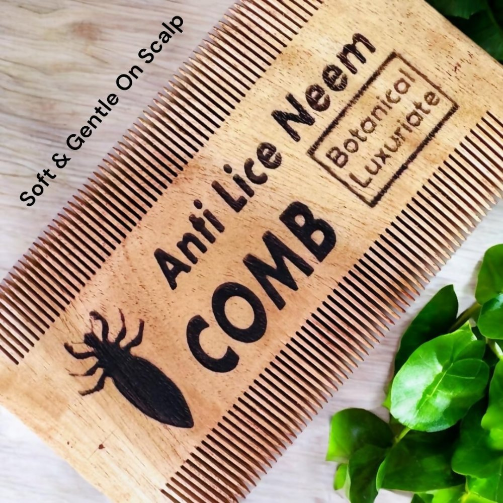 Botanical Luxuriate 100% Neem Wood Lice & Nits Comb | Grocsy