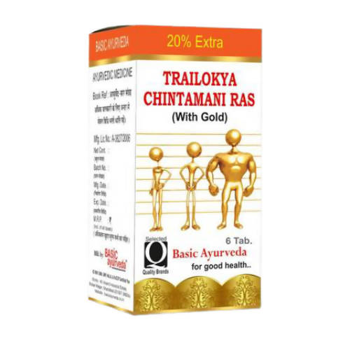 Basic Ayurveda Trailokya Chintamani Ras with Gold | Grocsy