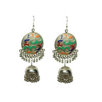 Tiaraa Multicolor Silver Oxidised Jhumki Fashion Earrings