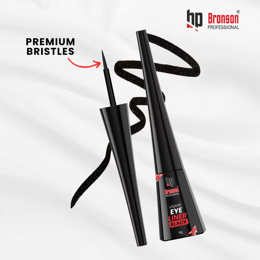 Bronson Professional Liquid Eyeliner Smudgeproof ,Lightweight, Matte Finsih Eyeliner - Black | Grocsy