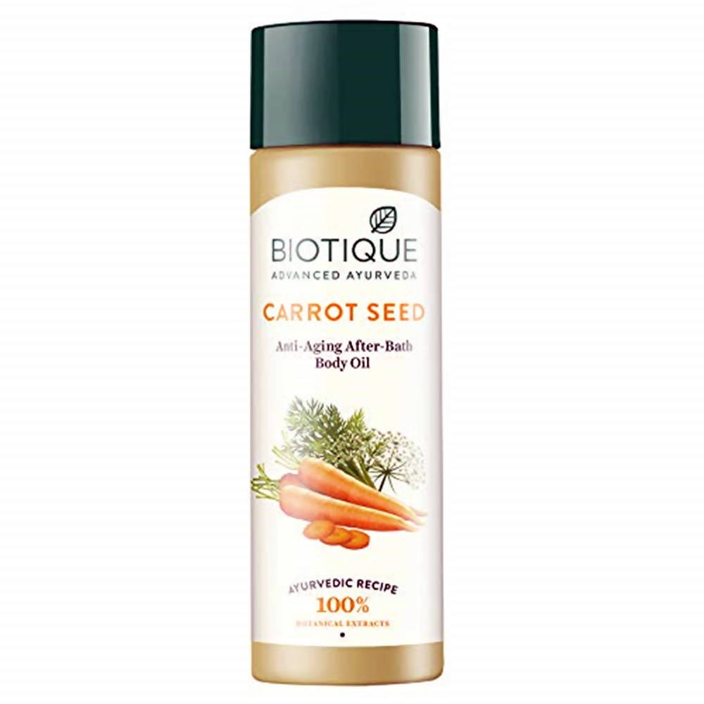 Biotique Advanced Ayurveda Bio Carrot Seed Anti-Aging After-Bath Body Oil | Grocsy