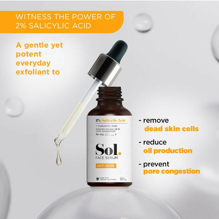 The Man Company Sol. 2% Salicylic Acid Anti-Acne Face Serum | Grocsy