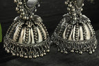 Mominos Fashion Johar Kamal Oxidised Silver-Plated With Ghungroo Jhumkas