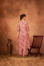 Joban Fashion Pink Hand Block Printed Cotton Suit Set | Grocsy